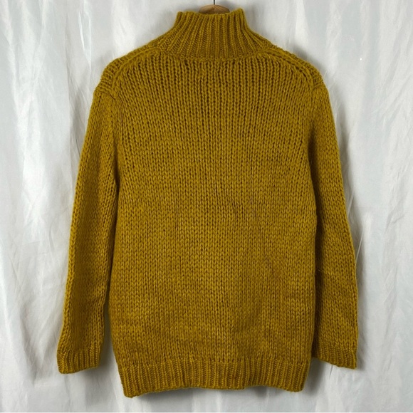 Massimo Dutti Mustard Yellow Turtleneck Sweater Size Small - Picture 9 of 16